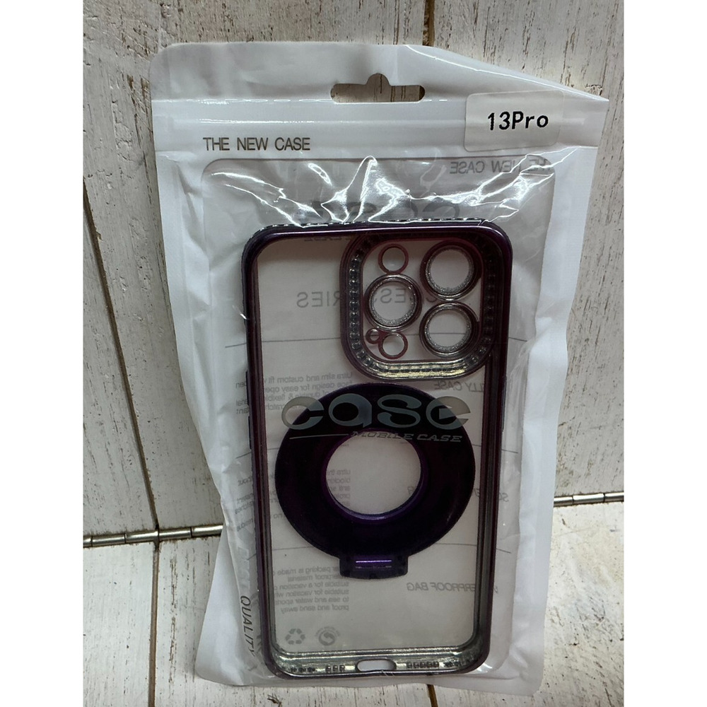 iphone 13 PRO Case Sealed The New Case Purple with Rhinestone Accents